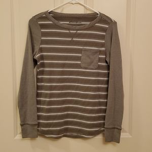 Eddie Bauer Small green and white long sleeve top